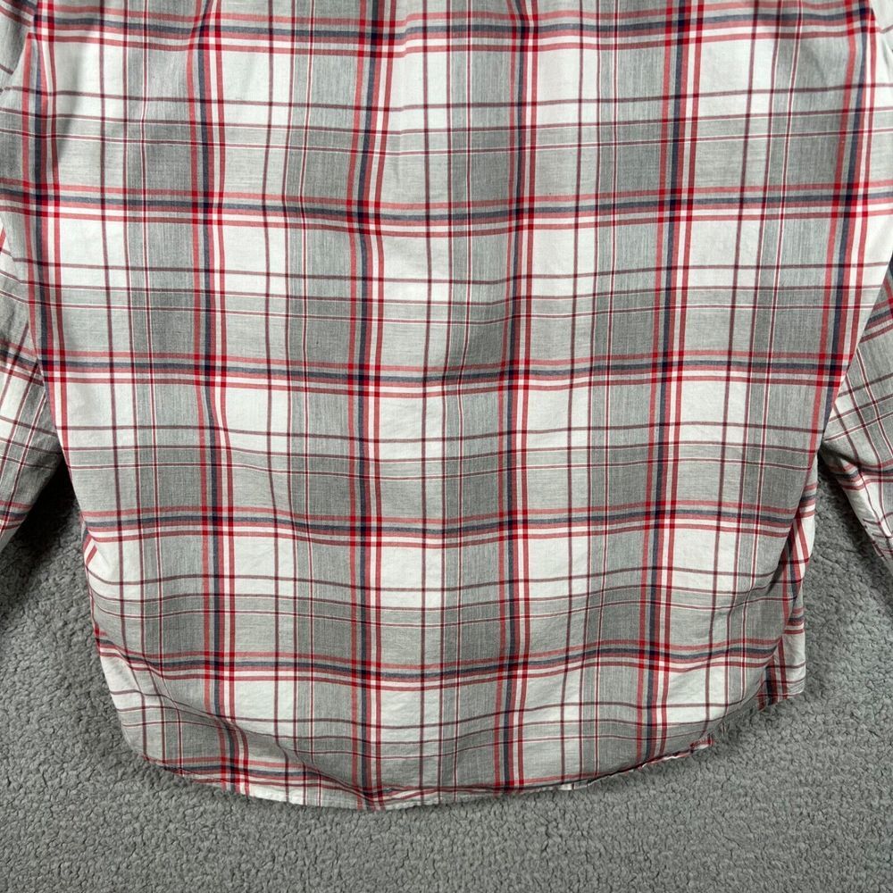J Crew Shirt Mens Medium Red Gray Plaid Classic Casual Preppy‎ Button Down Adult - Picture 11 of 12